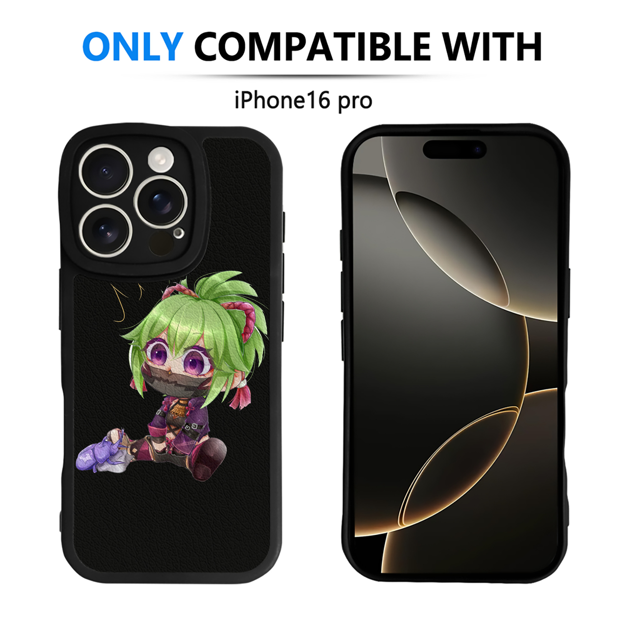 げんし神  久岐忍 くき しのぶ genshin Kuki Shinobu 【iPhone 16シリーズ対応】シリコンスマホケース（レザー調） 材質：シリコン